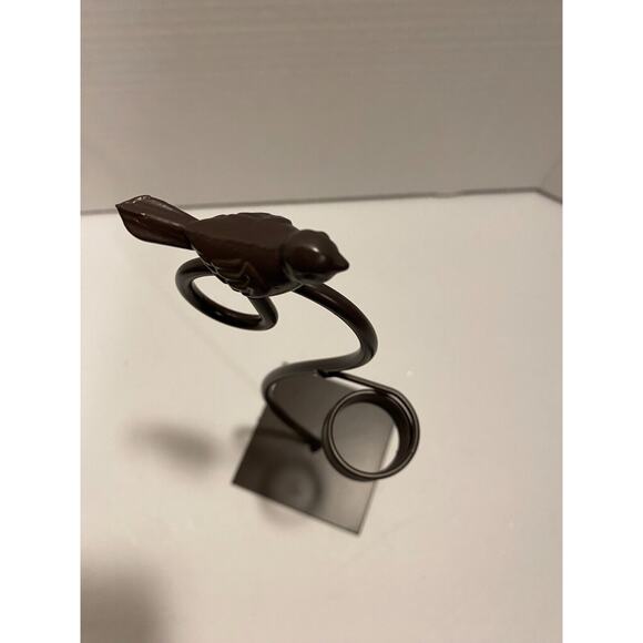 Black Metal Bird Bud Vase Holder Decorative Accent, Industrial Bird Decor - Picture 4 of 4